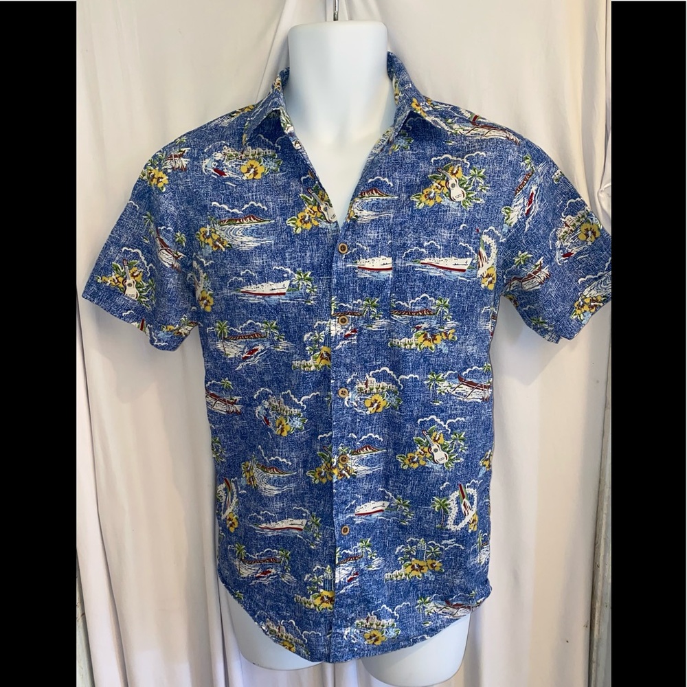 Coastal Men's Hawaiian Short Sleeve Button-Up Shirt Size S
